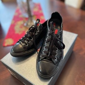 Authentic Prada patent leather black women sneakers size EU 38.
